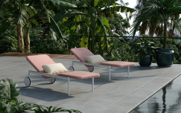 STYLETTO - Recliner Batyline® sun lounger with castors by Royal Botania - view 3